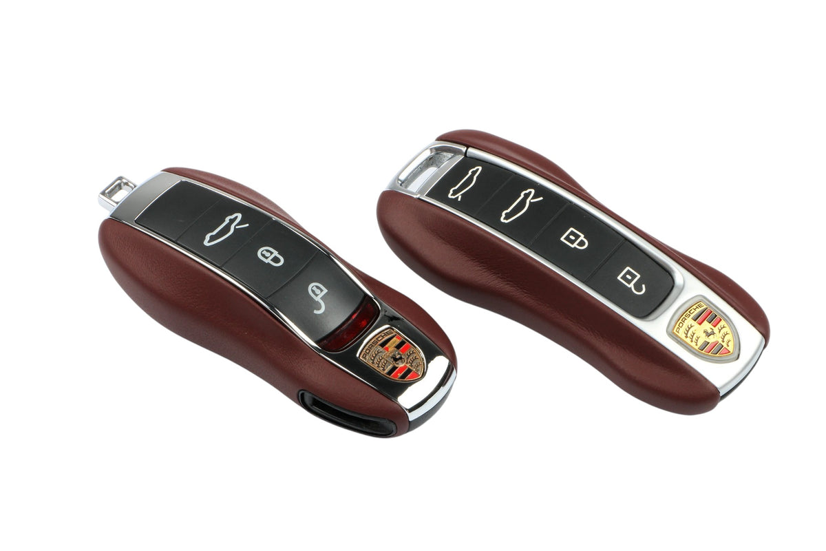 Leather Porsche Key Case – Protective Key Fob Cover For Porsche Cayenne Panamera Macan 911 Cayman Boxster Key Cases Euro Premium Parts