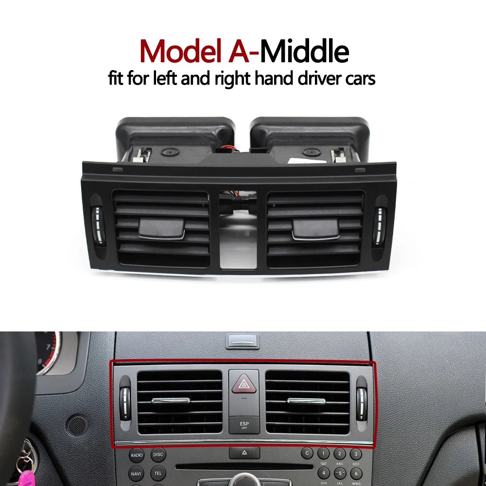 Replacement Air Vents For Mercedes C-Class W204 - 2007 to 2014 Euro Premium Parts Middle Air Vent - Model A (LHD & RHD Cars)