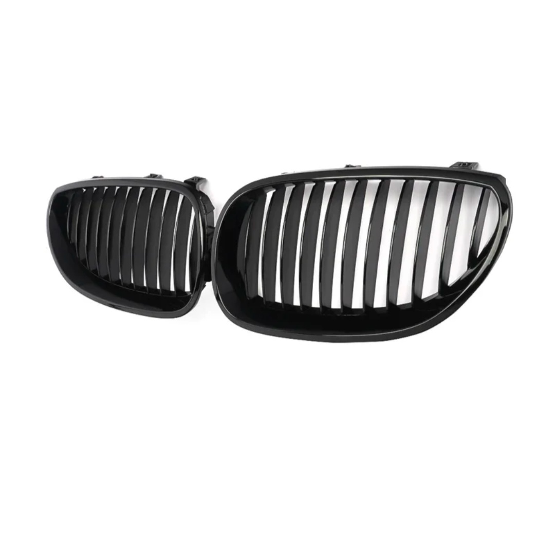 Black front kidney grilles M5 Competition-look for BMW 5 Series E60 (2003 to 2010) BMW Euro Premium Parts Single slat