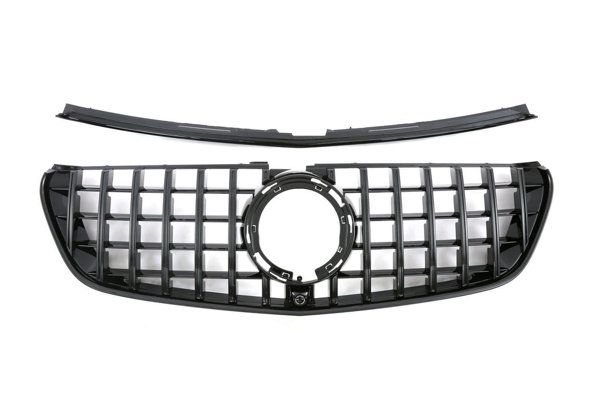 Black Front Panamericana GTR grille for Mercedes V-Class W447 (2014 to 2022) Mercedes > Grilles Euro Premium Parts Black Without AMG Package Pre-Facelift (2014-2019)