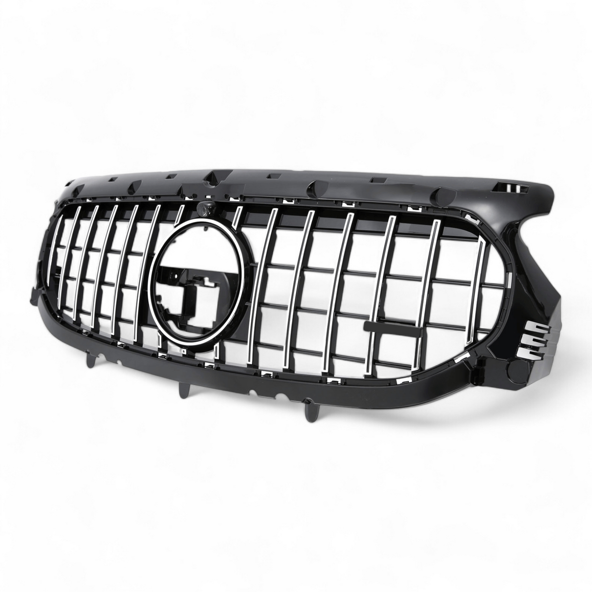 Black Front Panamericana Look Grille for Mercedes GLA H247 (2020 to 2026) Mercedes > Grilles Euro Premium Parts Chrome Without AMG Package Pre-Facelift ('20 to '22)