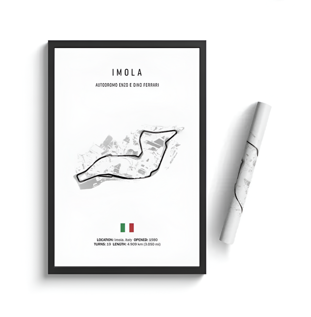 Car poster track of Imola, Italy | Wall art for your interior decoration Euro Premium Parts