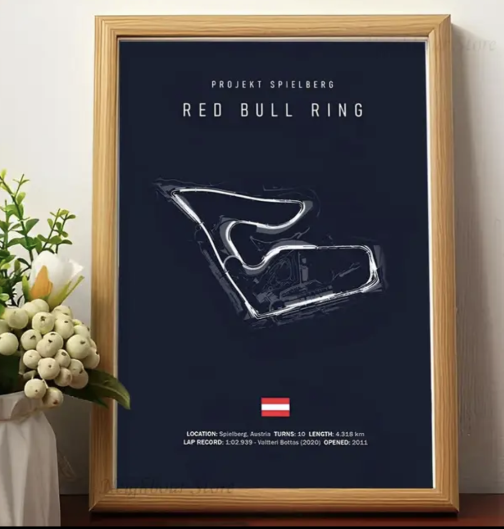 Car poster track of the Red Bull Ring | Wall art for your interior decoration Euro Premium Parts