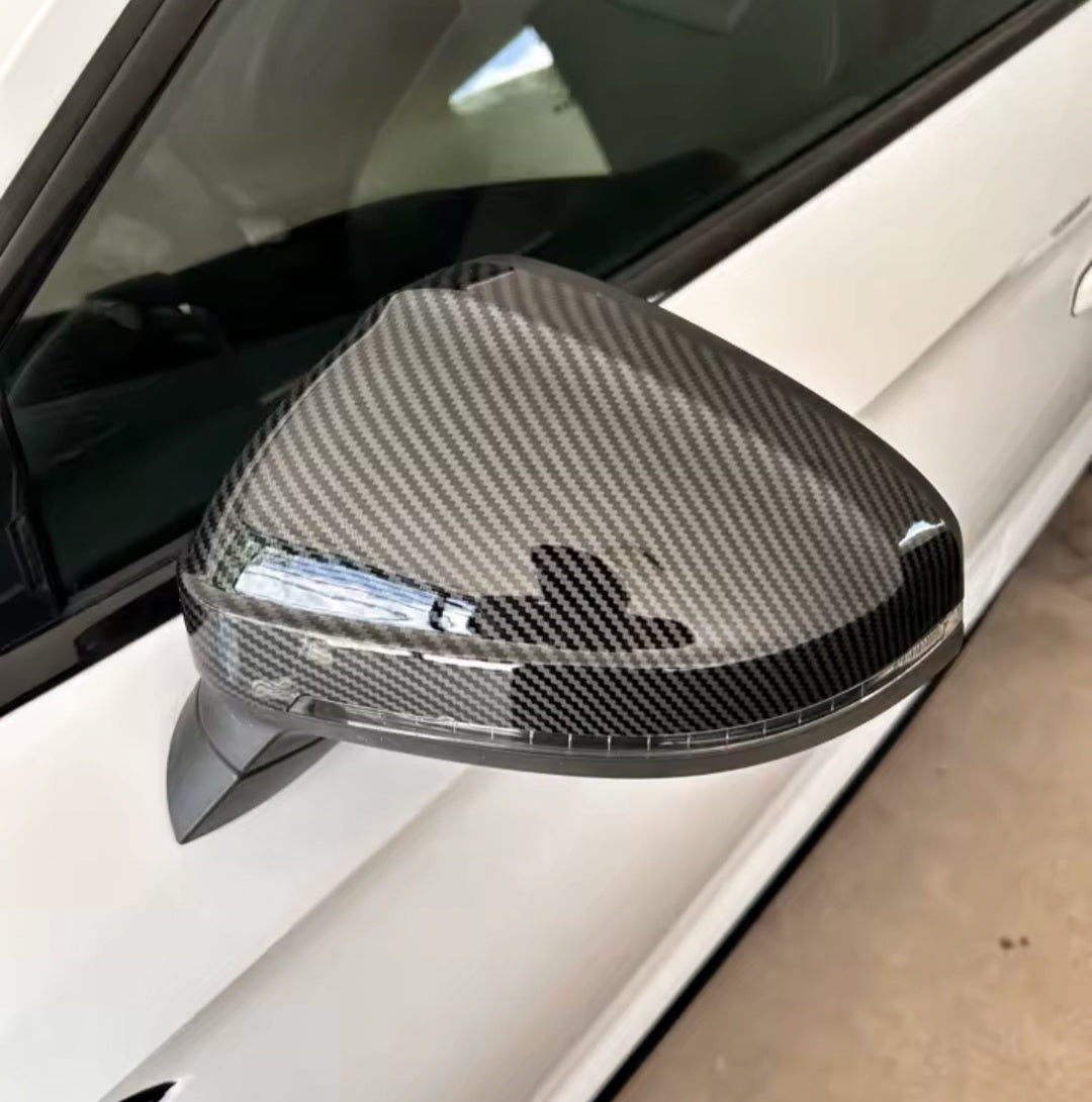 Carbon look mirror caps for Audi A4 B9 (2015 to 2024) Audi Euro Premium Parts