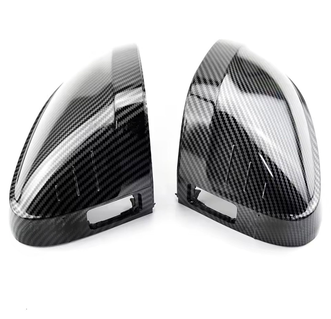 Carbon look mirror caps for Audi A4 B9 (2015 to 2024) Audi Euro Premium Parts With side assist