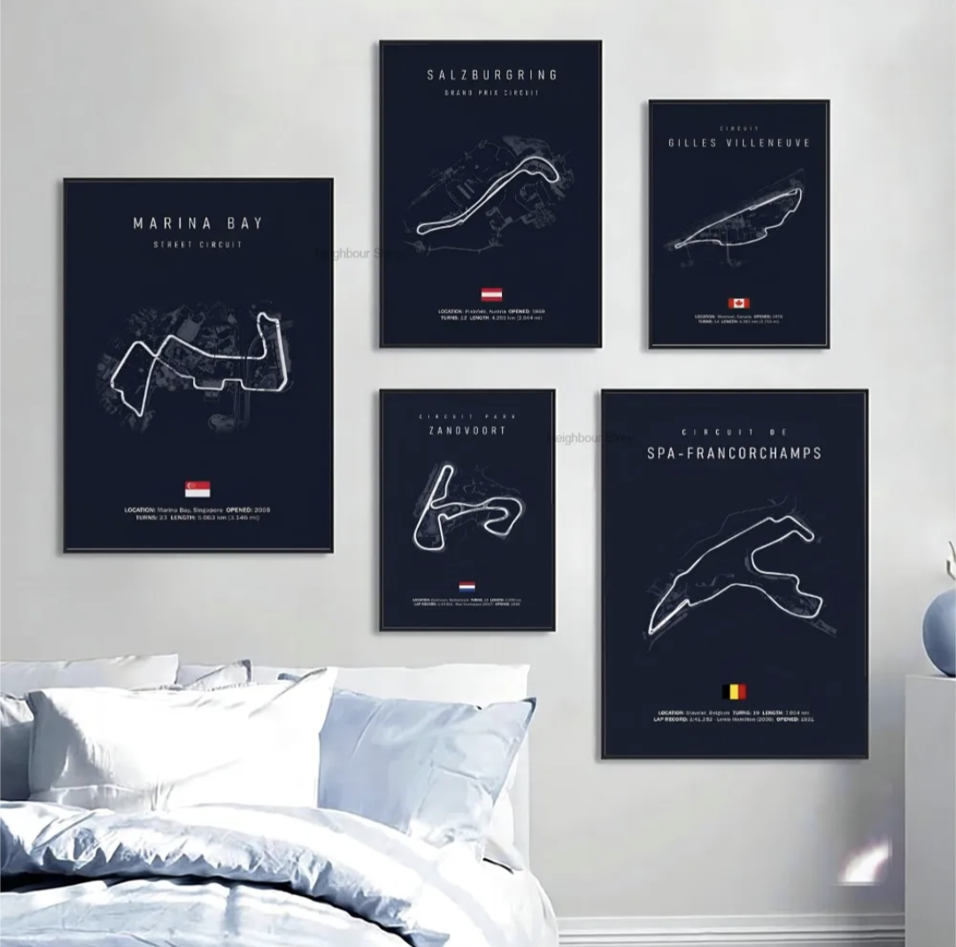 F1 car poster track of Catalunya, Barcelona | Wall art for your interior decoration Euro Premium Parts