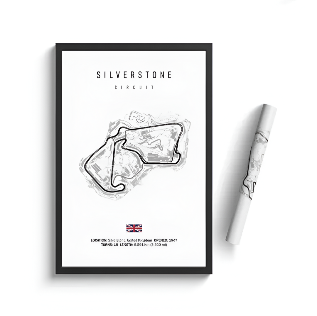 F1 car poster track of Silverstone, United Kingdom | Wall art for your interior decoration Euro Premium Parts