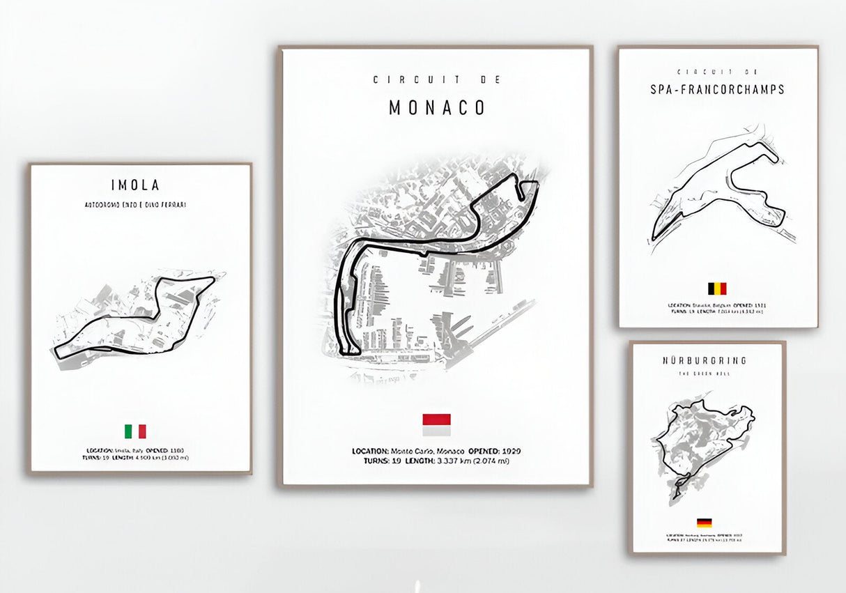 F1 car poster track of Yas Marina | Wall art for your interior decoration Euro Premium Parts