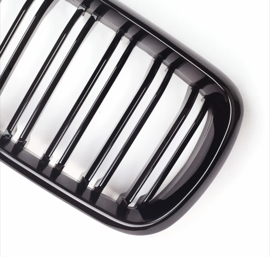 Glossy Black Double-slat Front Grilles M-look for BMW X5 F15 (2014 to 2018) BMW Euro Premium Parts