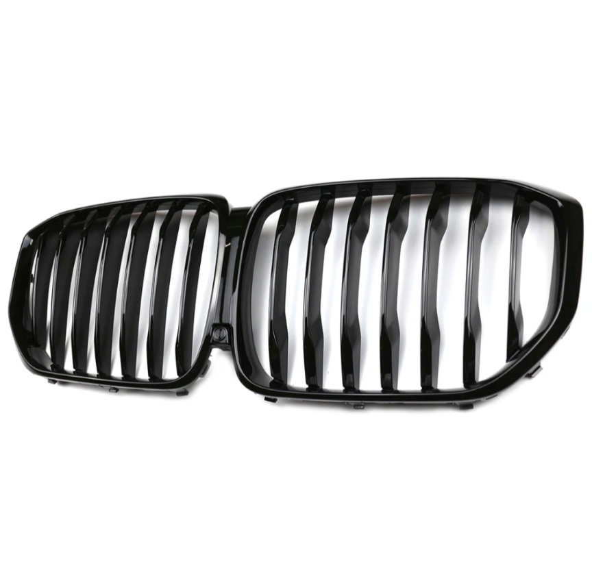 BMW X6 G06 Gloss Black Front Grilles Set (2019 to 2026) BMW Euro Premium Parts Single slat Before facelift (2018-2023)