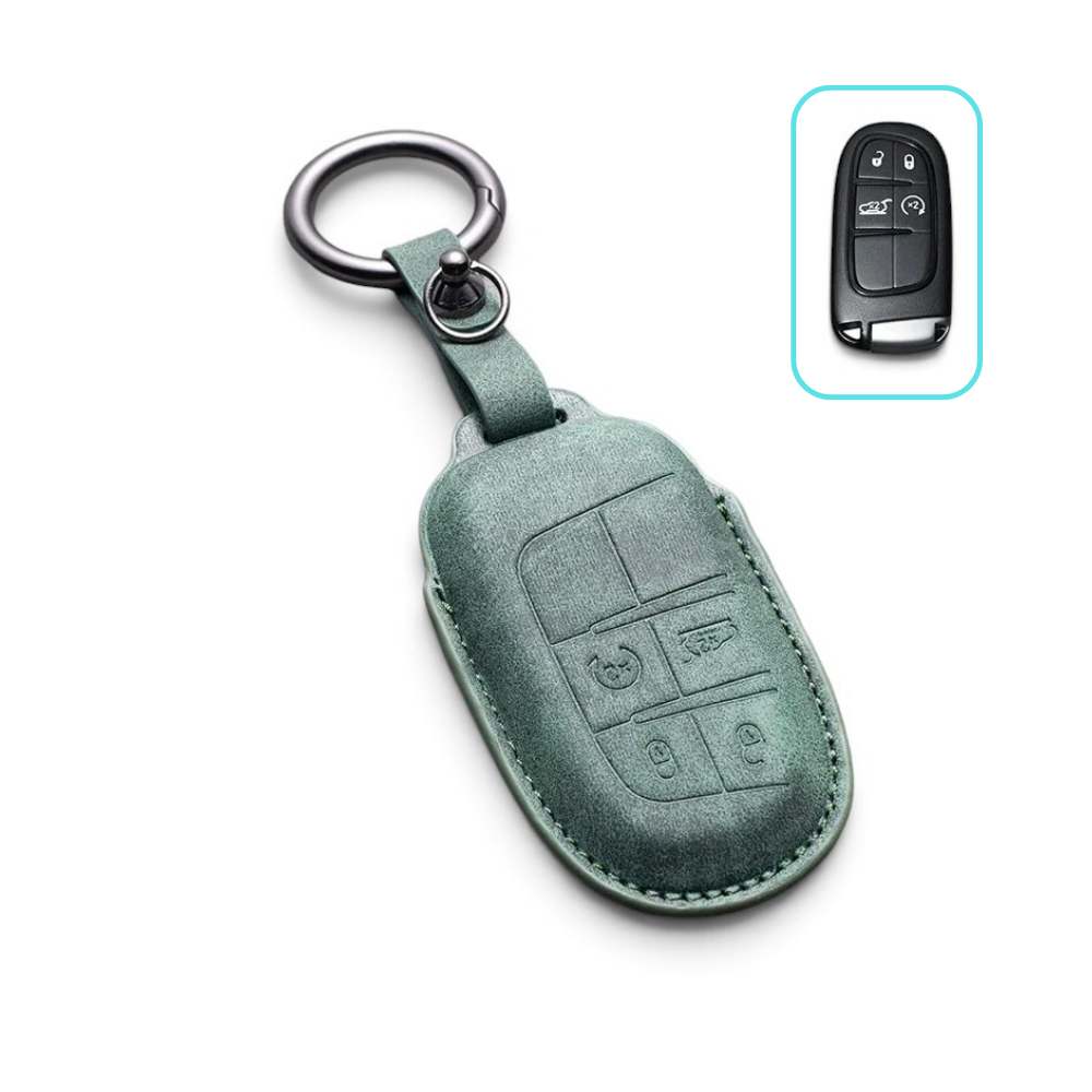Alcantara Jeep Key Case and Key Chain – Protective Key Fob Cover Wrangeler Compass Renegade Patriot Cherokee Grand Cherokee