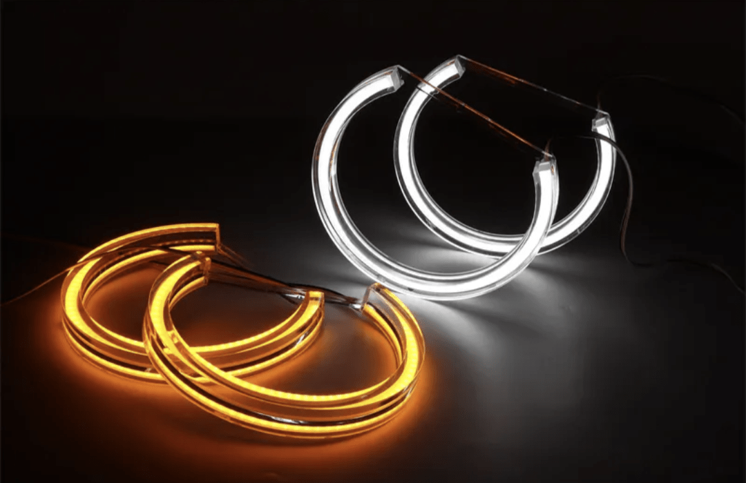 LED Angel Eyes Kit Headlights for BMW 5 Series E39 - '97 to '03 BMW Euro Premium Parts Amber Yellow