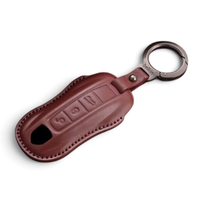 Leather Porsche Key Case – Protective Key Fob Cover For Porsche Cayenne Panamera Macan 911 Cayman Boxster