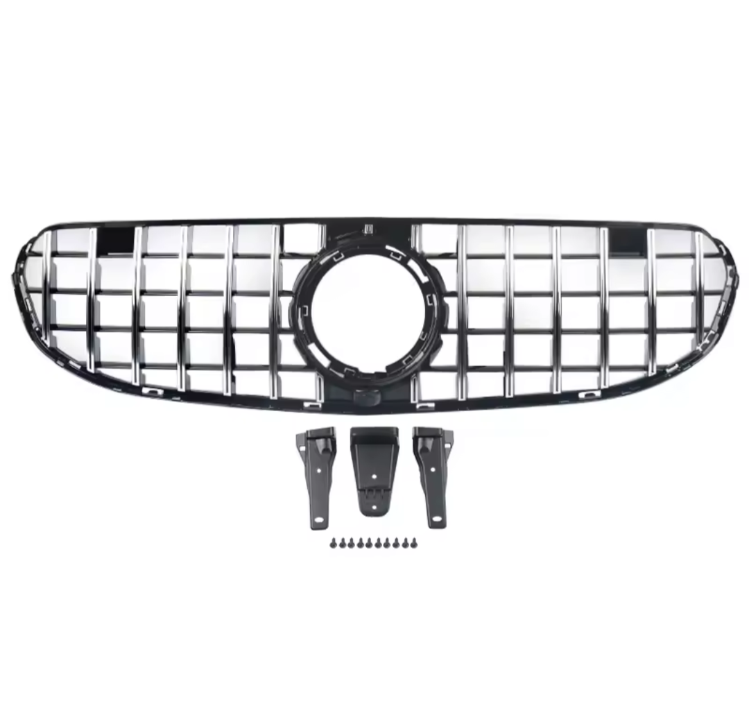 Panamericana AMG GTR grille for Mercedes GLC X253/GLC Coupe C253 FACELIFT (2019 to 2023) Mercedes-Benz Euro Premium Parts Chrome Without AMG Package
