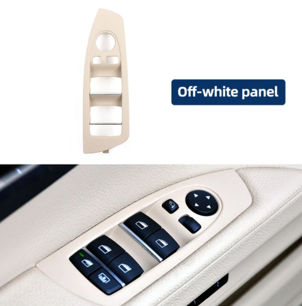 Replacement window switches trims for BMW 7 Series F01 (2010 - 2017) BMW Euro Premium Parts Driver window switches trim Off-white Oyster