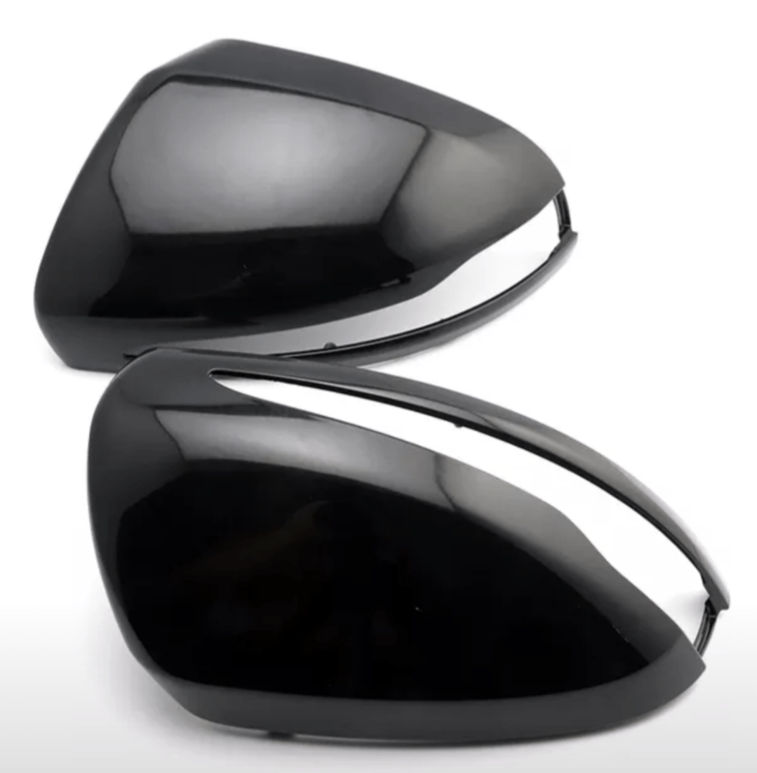 Glossy black mirror caps for Mercedes C-Class W205 (2010 to 2018)