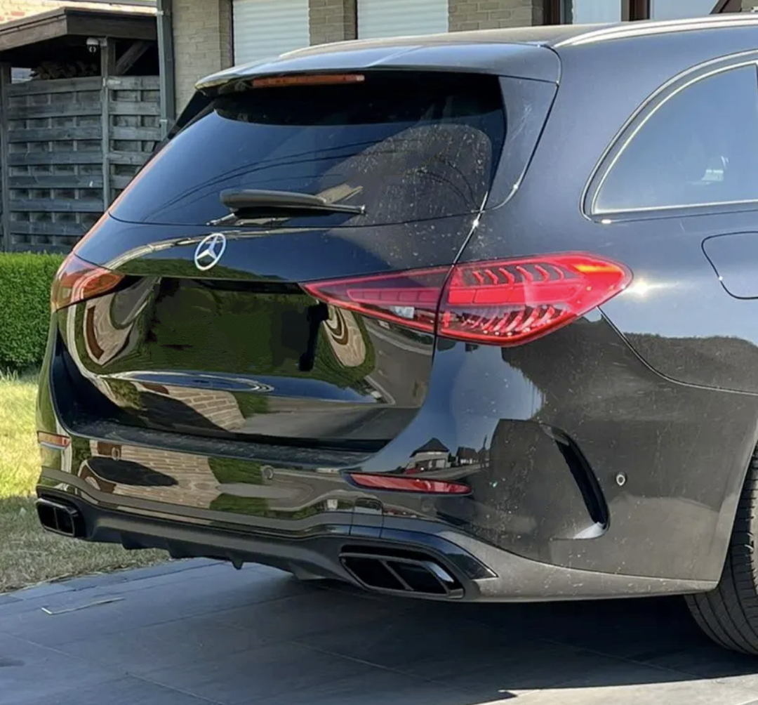 Black Performance Exhaust Tips for Mercedes-Benz C-Class W206 - 2021 to 2024 Mercedes-Benz Euro Premium Parts