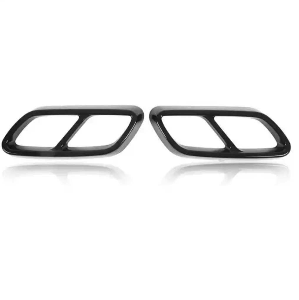 Black Performance Exhaust Tips for Mercedes-Benz C-Class W206 - 2021 to 2024 Mercedes-Benz Euro Premium Parts
