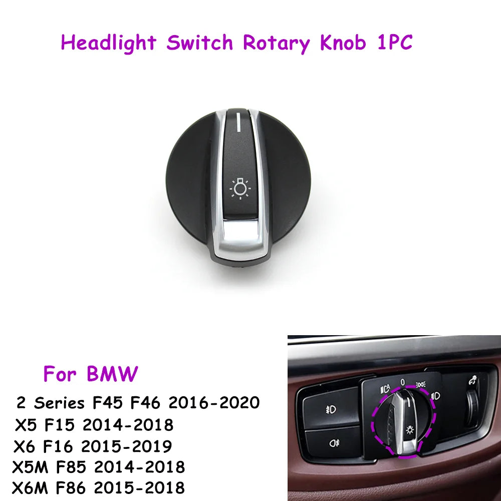 Headlight Switch Knob & Fog Light Buttons For BMW X5 F15 & X6 F16 - 2014 to 2019 BMW > Replacement Buttons Euro Premium Parts Headlight rotary knob