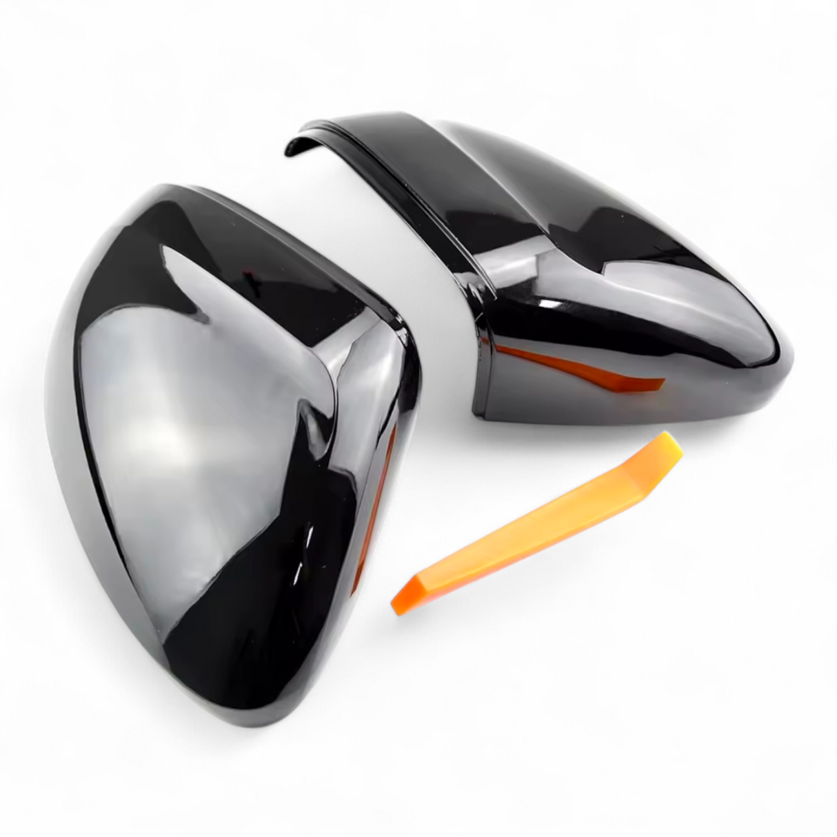 Volkswagen Passat B8 glossy black mirror caps (MY 2015-2020) VW Euro Premium Parts Without Lane Assist
