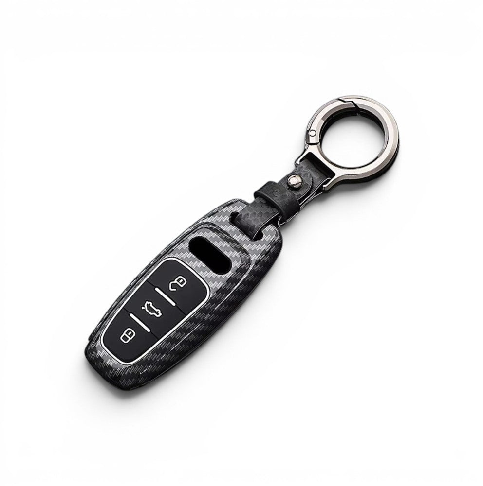 Carbon-Look Audi Key Case and Key Chain – Protective Key Fob Cover