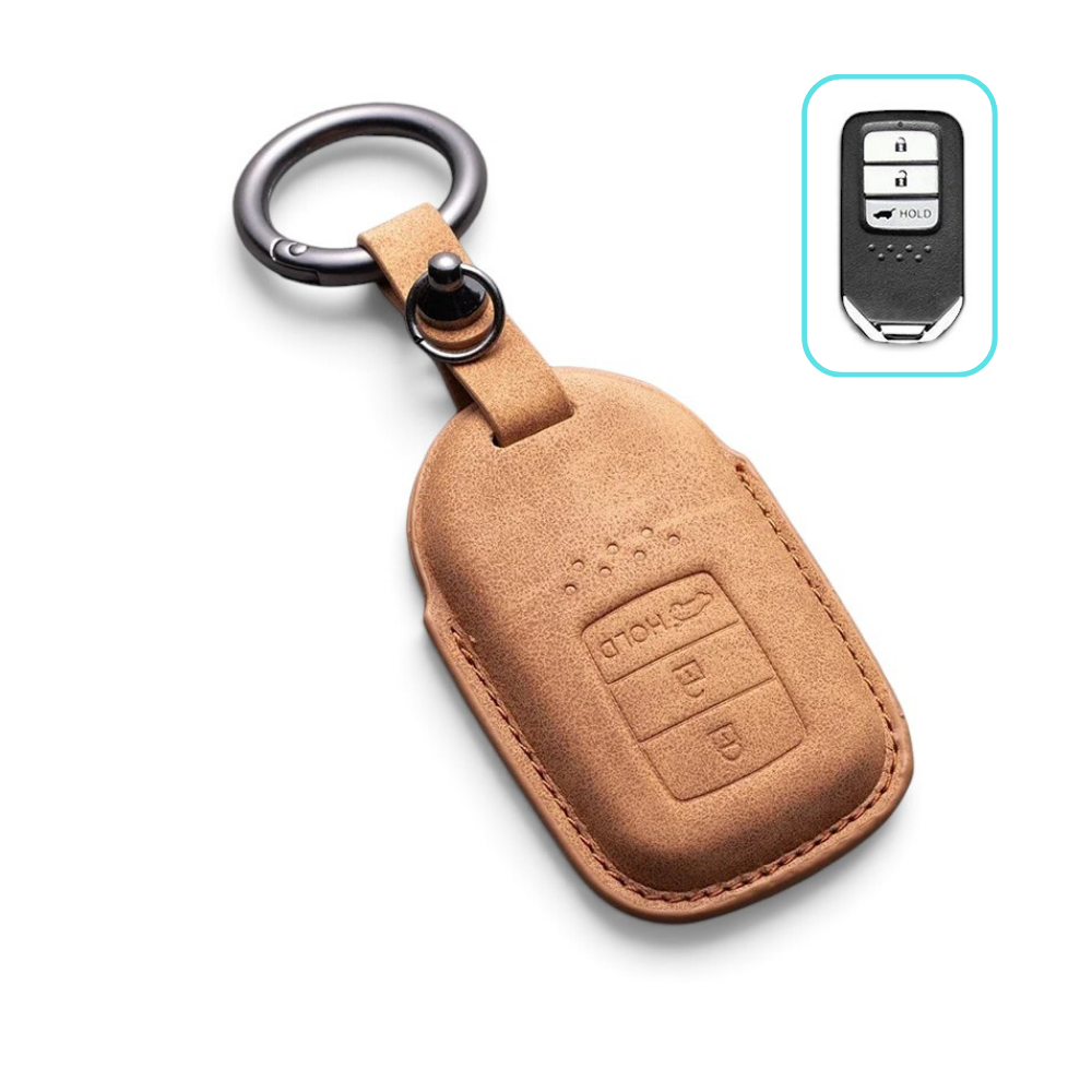 Alcantara Honda Key Case and Key Chain – Protective Key Fob Cover Civic Jazz Fit Odyssey Accord CR-V HR-V