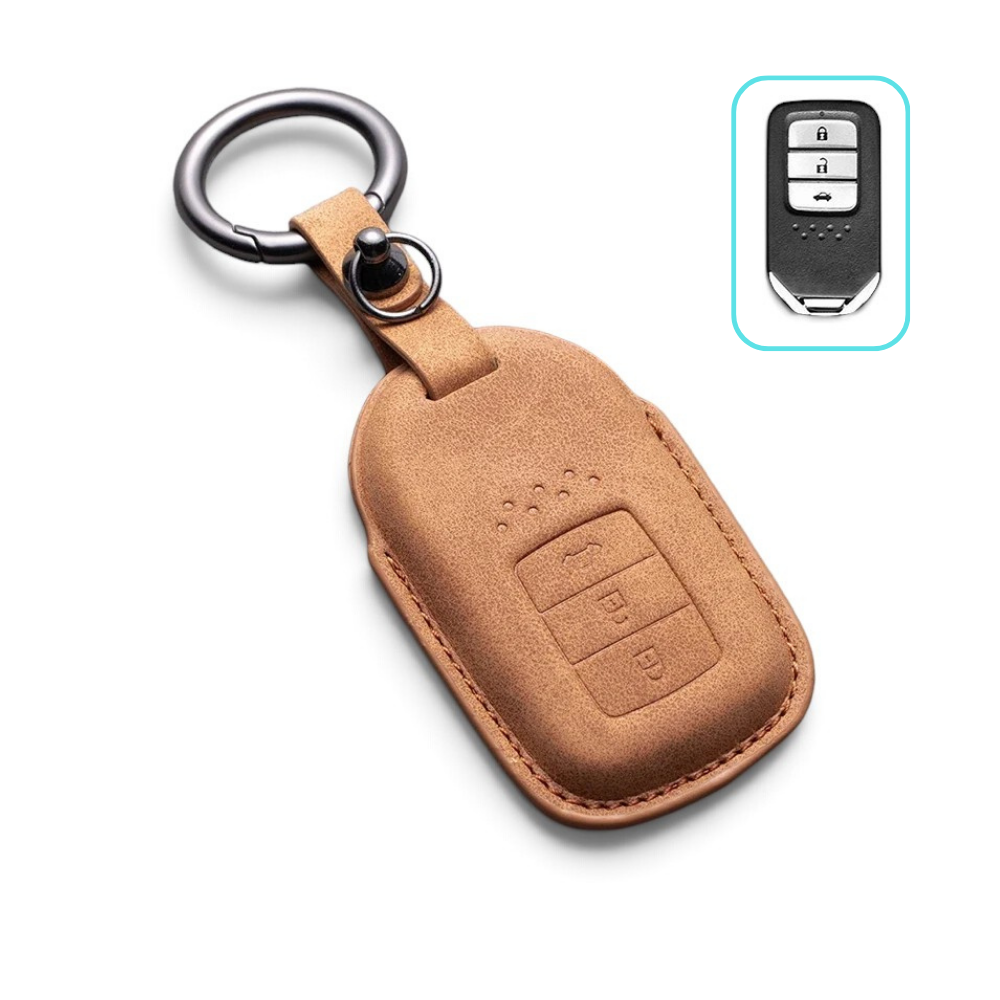 Alcantara Honda Key Case and Key Chain – Protective Key Fob Cover Civic Jazz Fit Odyssey Accord CR-V HR-V