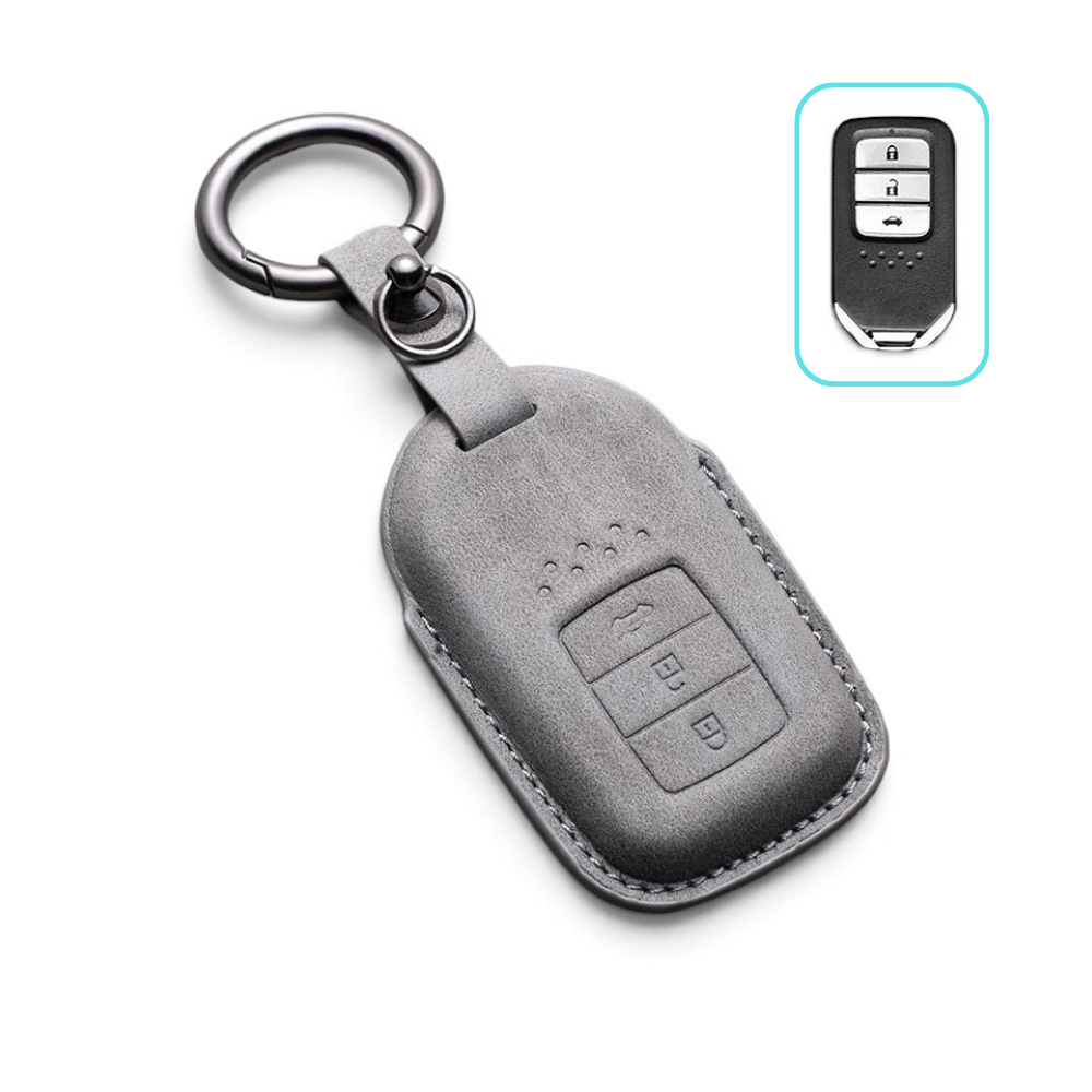 Alcantara Honda Key Case and Key Chain – Protective Key Fob Cover Civic Jazz Fit Odyssey Accord CR-V HR-V