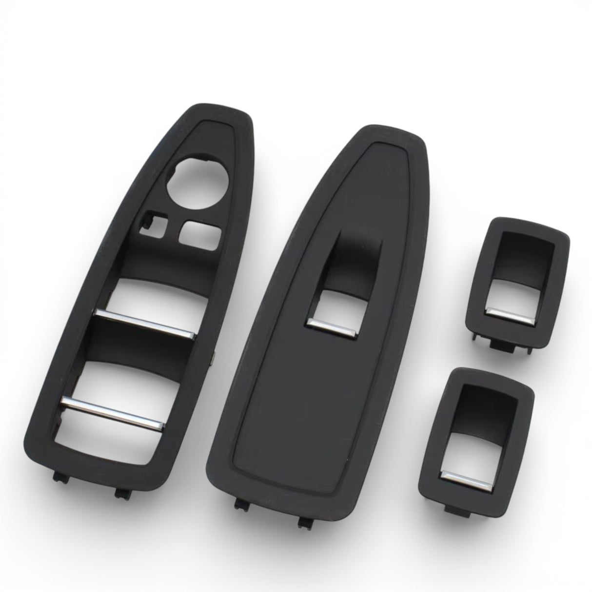 Window Switch Trim Plates in Black, Beige, Gray and Carbon look for BMW 4 Series F32 M4 F82 - 2012 to 2019 Euro Premium Parts Black Complete Kit (x4) (with folding mirrors)