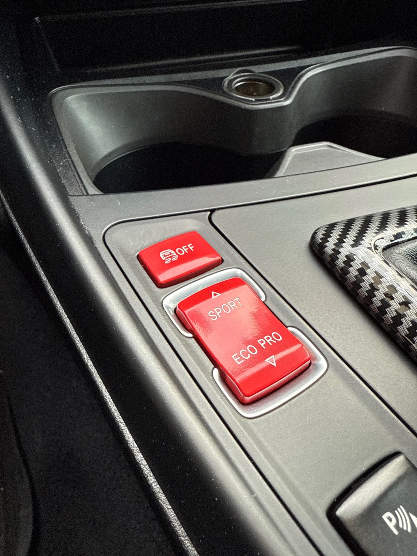 Driving Mode and Parking Sensors Performance Red Blue Black Buttons for BMW 4 Series F32/M4 F82 - 2012 to 2019