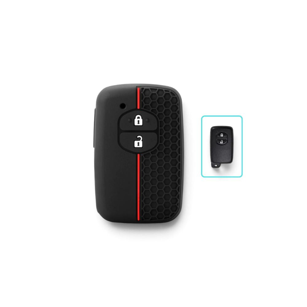 Silicone Toyota Key Case and Key Chain – Protective Key Fob Cover Key Cases Euro Premium Parts Key Type D (2 Buttons)