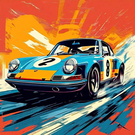 porsche 911 psoter car wall art