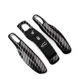 Porsche Key Case – Protective Key Fob Cover For Porsche Cayenne Panamera Macan 911 Cayman Boxster Key Cases Euro Premium Parts Carbon Replica Older Generation (2012-2019)