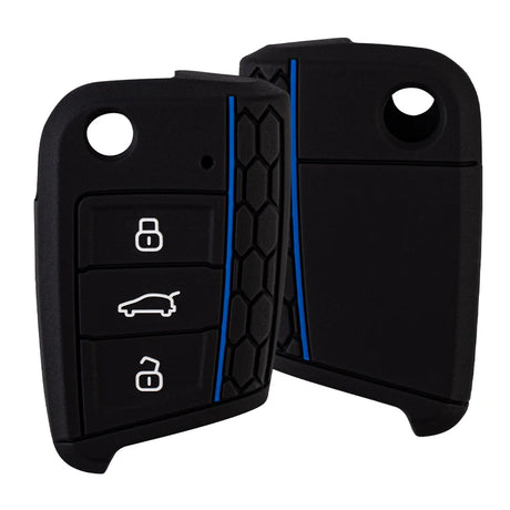 Silicon Volkswagen Key Case – Protective Key Fob Cover For VW Key Cases Euro Premium Parts Blue Modern Key
