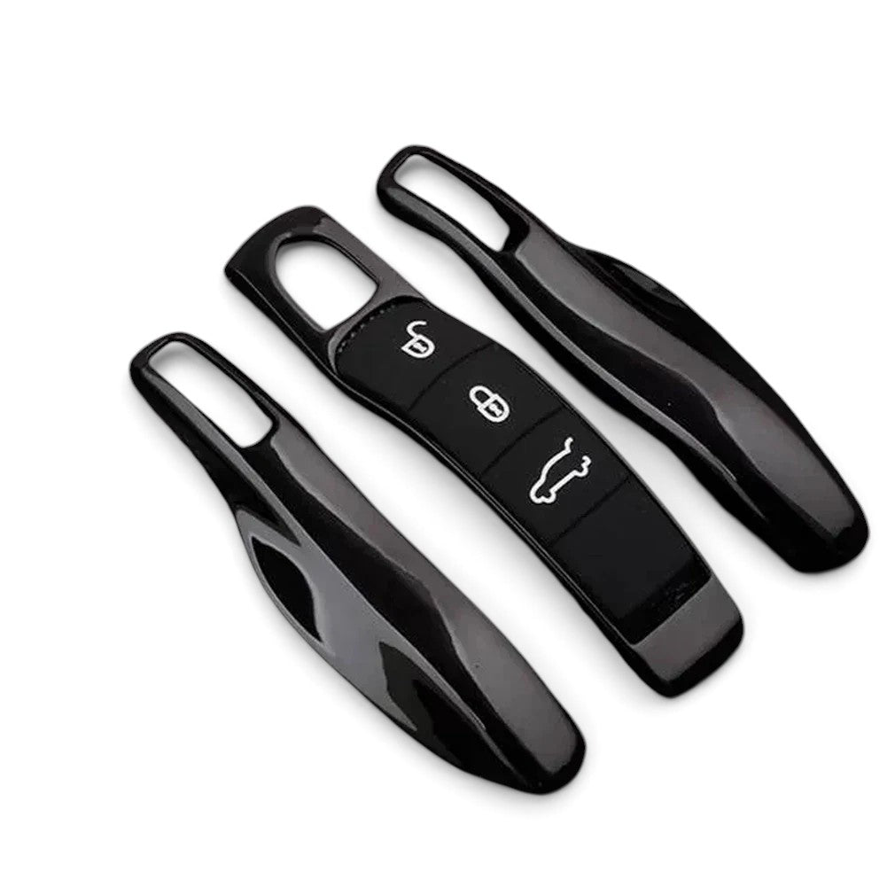 Porsche Key Case – Protective Key Fob Cover For Porsche Cayenne Panamera Macan 911 Cayman Boxster Key Cases Euro Premium Parts Black Older Generation (2012-2019)
