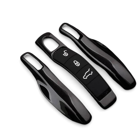 Porsche Key Case – Protective Key Fob Cover For Porsche Cayenne Panamera Macan 911 Cayman Boxster Key Cases Euro Premium Parts Black Older Generation (2012-2019)