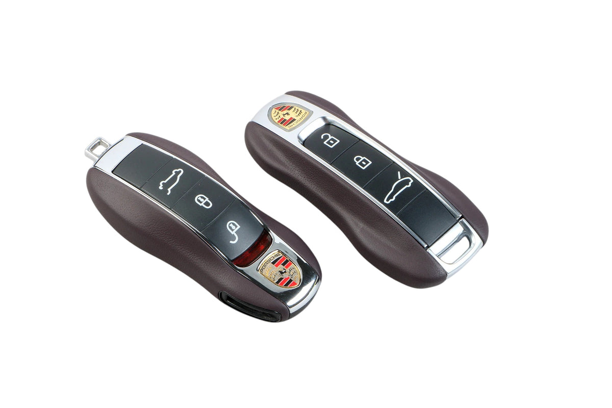 Leather Porsche Key Case – Protective Key Fob Cover For Porsche Cayenne Panamera Macan 911 Cayman Boxster Key Cases Euro Premium Parts
