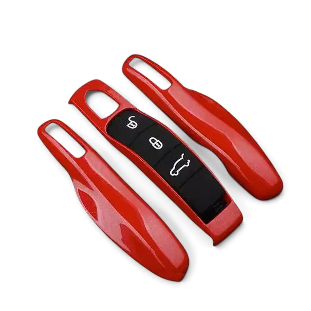 Porsche Key Case – Protective Key Fob Cover For Porsche Cayenne Panamera Macan 911 Cayman Boxster Key Cases Euro Premium Parts Red Older Generation (2012-2019)