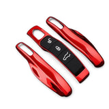 Porsche Key Case – Protective Key Fob Cover For Porsche Cayenne Panamera Macan 911 Cayman Boxster Key Cases Euro Premium Parts Dark Red Older Generation (2012-2019)
