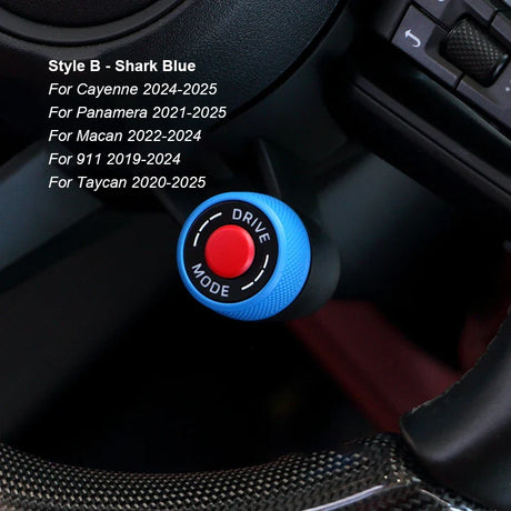 Steering Wheel Replacement Buttons for Porsche Macan - 2014 to 2024 Porsche > Replacement Trims Euro Premium Parts Driving Mode Selector - Facelift Shark Blue