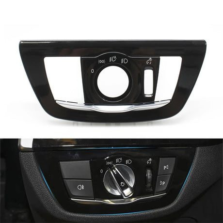 Headlight switch control panel repair kit for BMW 5 Series G30 - 2016 to 2023 BMW > Replacement Trims Euro Premium Parts Piano Black Headlights Panel