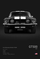 1967 Shelby GT500 car poster | Wall Art for your interior decoration Euro Premium Parts Dark 12" by 18"