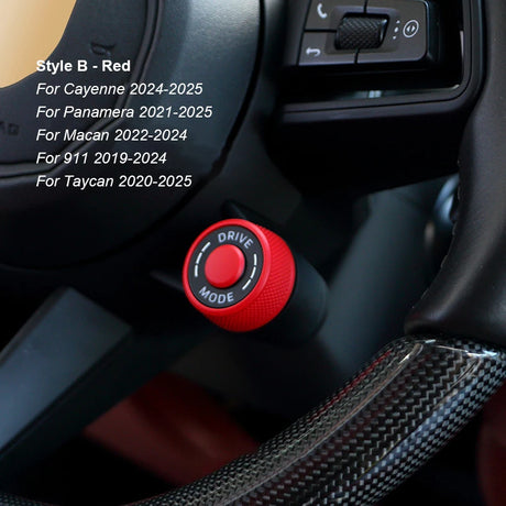 Steering Wheel Replacement Buttons for Porsche 911 (991) - 2015 to 2019 Porsche > Replacement Trims Euro Premium Parts Driving Mode Selector - Facelift Red