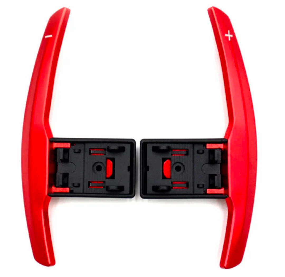 Aluminum Paddle Shifters for BMW 5 Series, M5 F10 (2010 to 2017) BMW Euro Premium Parts Steering wheel paddles Red