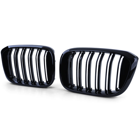 BMW X4 G02 black front grilles set (2018 to 2022) BMW Euro Premium Parts Double slat