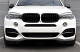 BMW X6 F16 Dual-Slat Gloss Black Front Kidney Grilles (2014 to 2018) BMW Euro Premium Parts