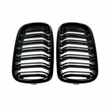 BMW X6 F16 Dual-Slat Gloss Black Front Kidney Grilles (2014 to 2018) BMW Euro Premium Parts