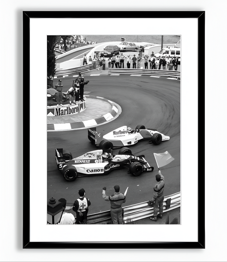 Black & White Formula 1 Monaco vintage car poster | Wall Art for your interior decoration Euro Premium Parts
