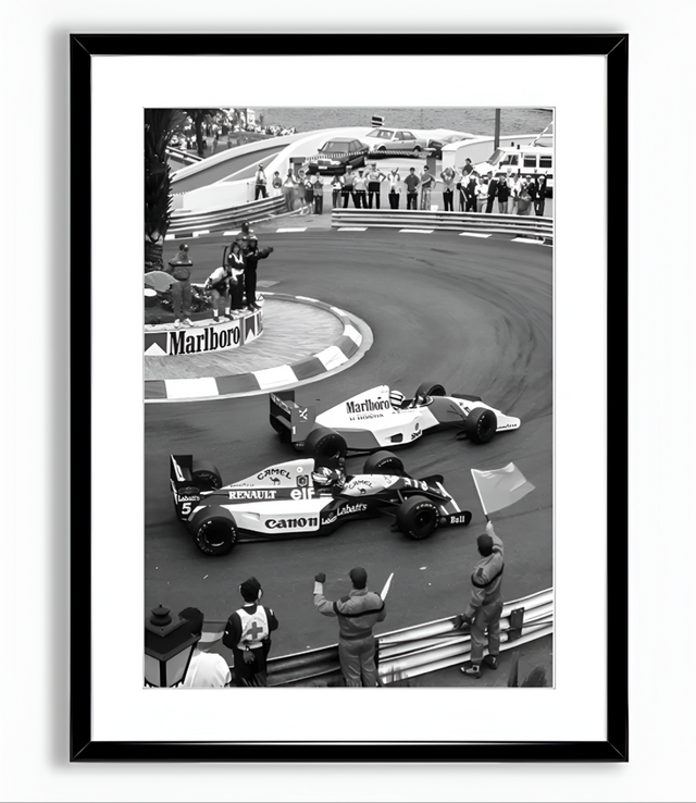 Black & White Formula 1 Monaco vintage car poster | Wall Art for your interior decoration Wall posters Euro Premium Parts