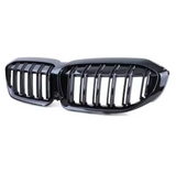 Black front kidney grilles M3 Competition-look for BMW 3 Series G20 (2019 to 2022) BMW Euro Premium Parts Pre-facelift (2019 to 2022) Double slats grille